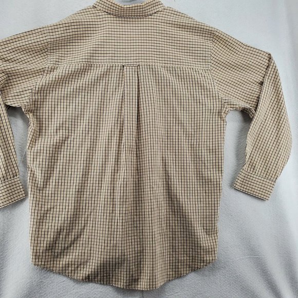 Chaps Shirt Men's Casual Button Up Long Sleeve Collared Plaid White Extra Large - Picture 11 of 11